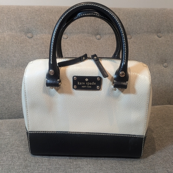 Kate Spade Wellesley Satchel Handbag Boiling bag bicolor black/cream - Picture 2 of 11